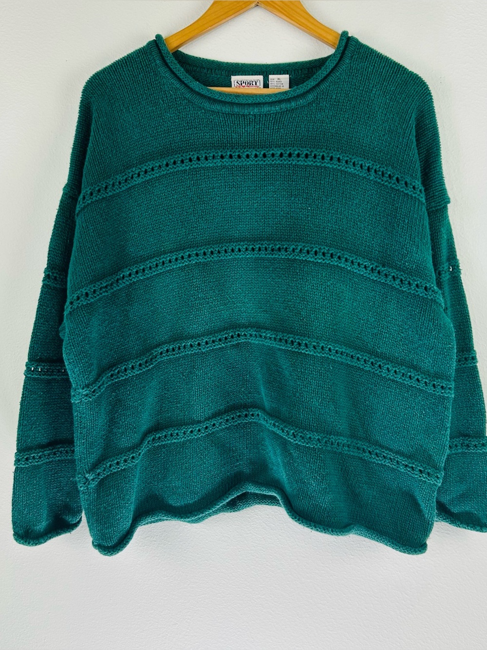 Vtg Carriage Court Sport Women’s Classic Preppy Boxy Knit Sweater Size XL
